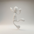 Abstrakte Gips-Skulptur – Liegende Figur
