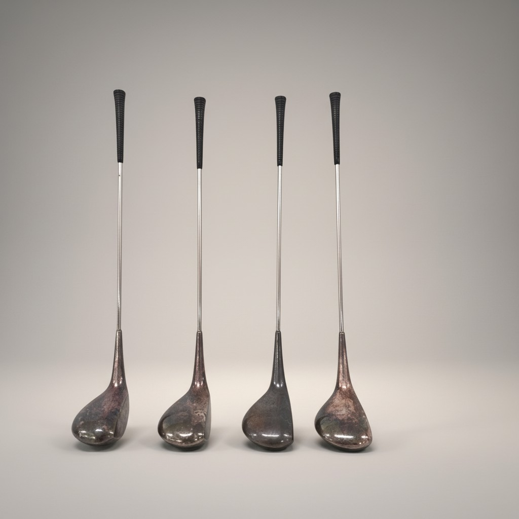 Vintage Mini Golfschläger Set – Frigast Denmark – Versilberte Sammlerstücke