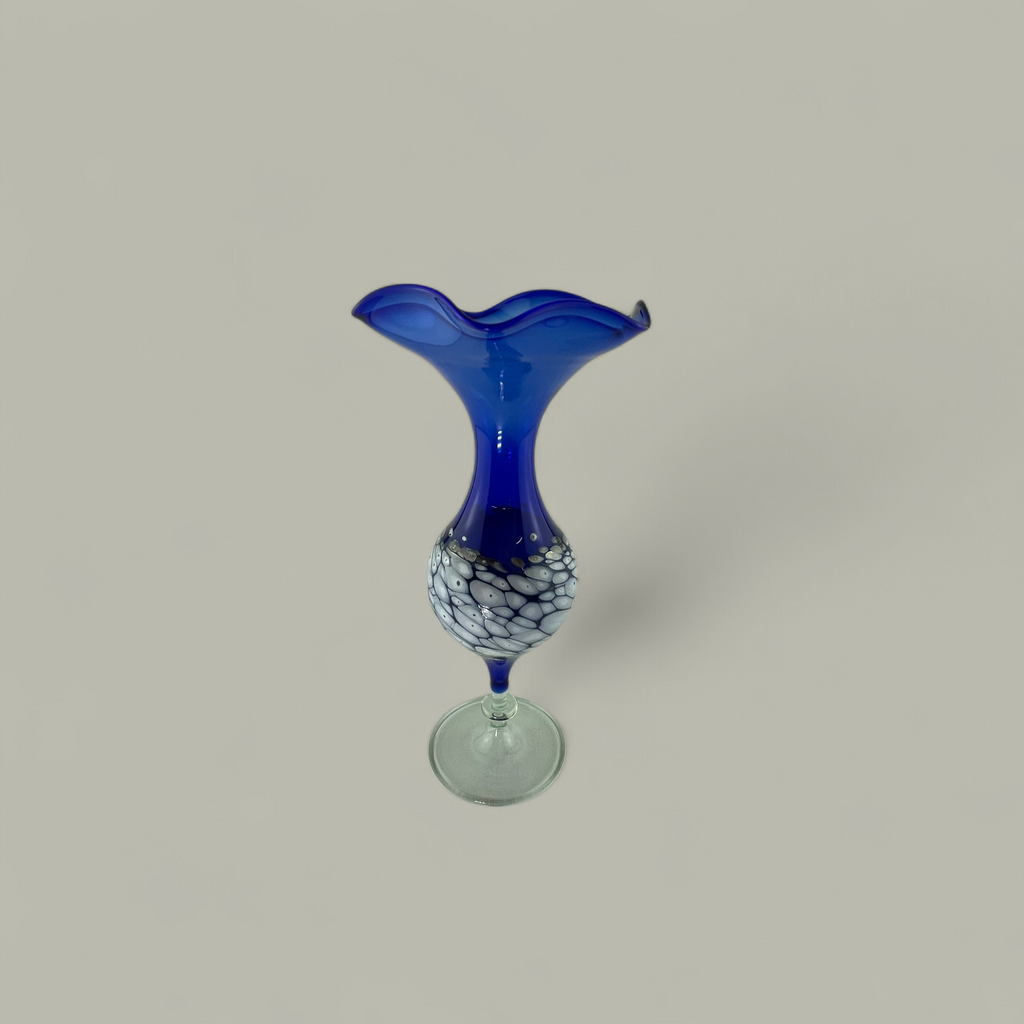 Glasvase Blau mit Einschlüssen – Kunstglas