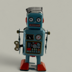 Nostalgischer Blechroboter mit Aufziehmechanismus