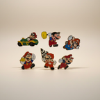 Vintage Super Mario Pins Set – 6 Stück – Retro Anstecknadeln