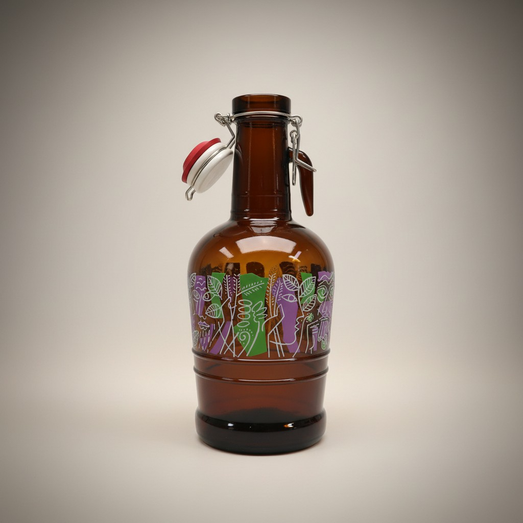 Traditionelle Baarer Bierflasche – Braunglas mit Bügelverschluss & Vintage-Design