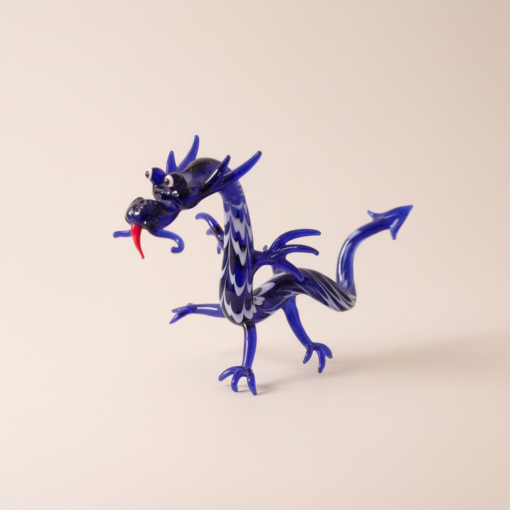 Mystischer Glasdrache in Handarbeit
