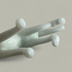Handgefertigte Glasfigur Hund mit markanter roter Zunge