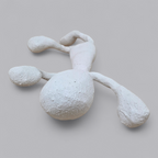 Abstrakte Gips-Skulptur – Liegende Figur