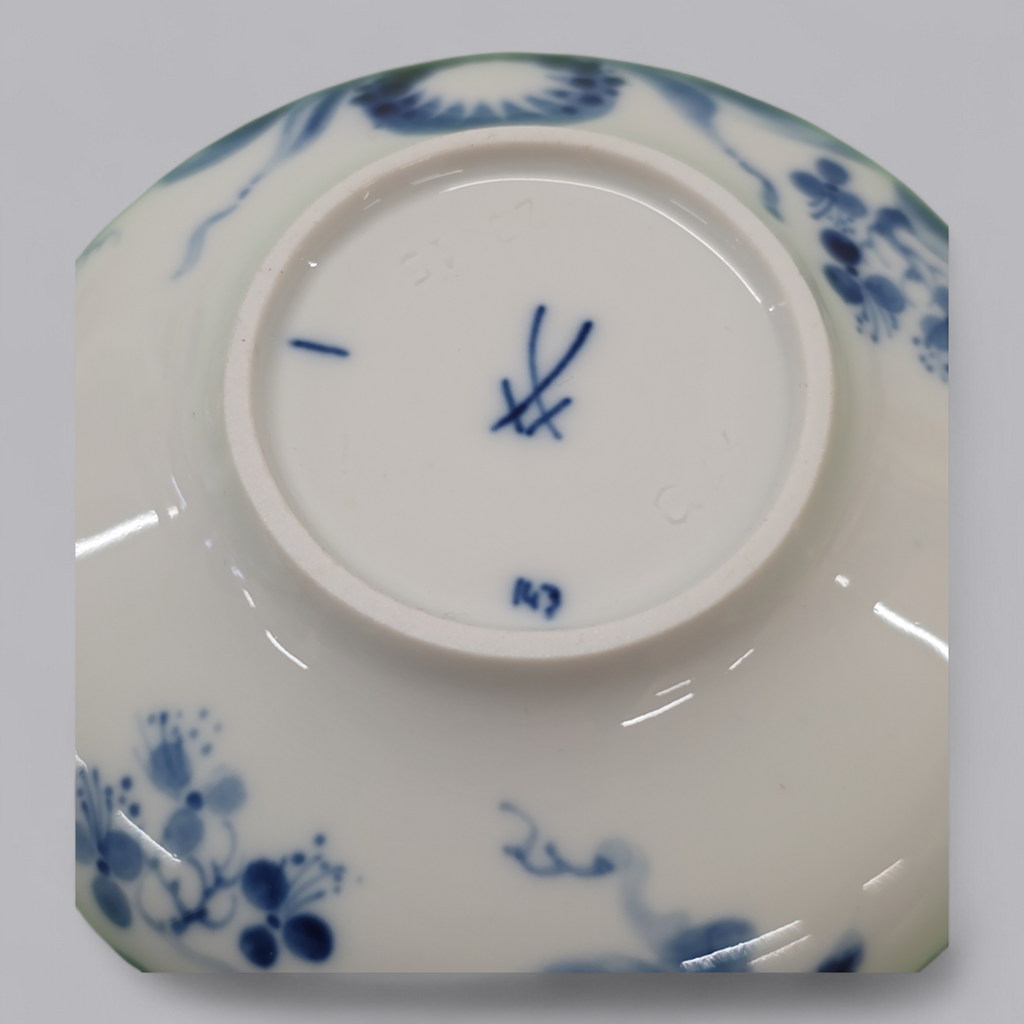 Meissen Porzellan Suppentasse Blaue Orchidee – Handbemalte Eleganz