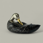 Skulptur Ente – Schwarz-Weiss Dekor