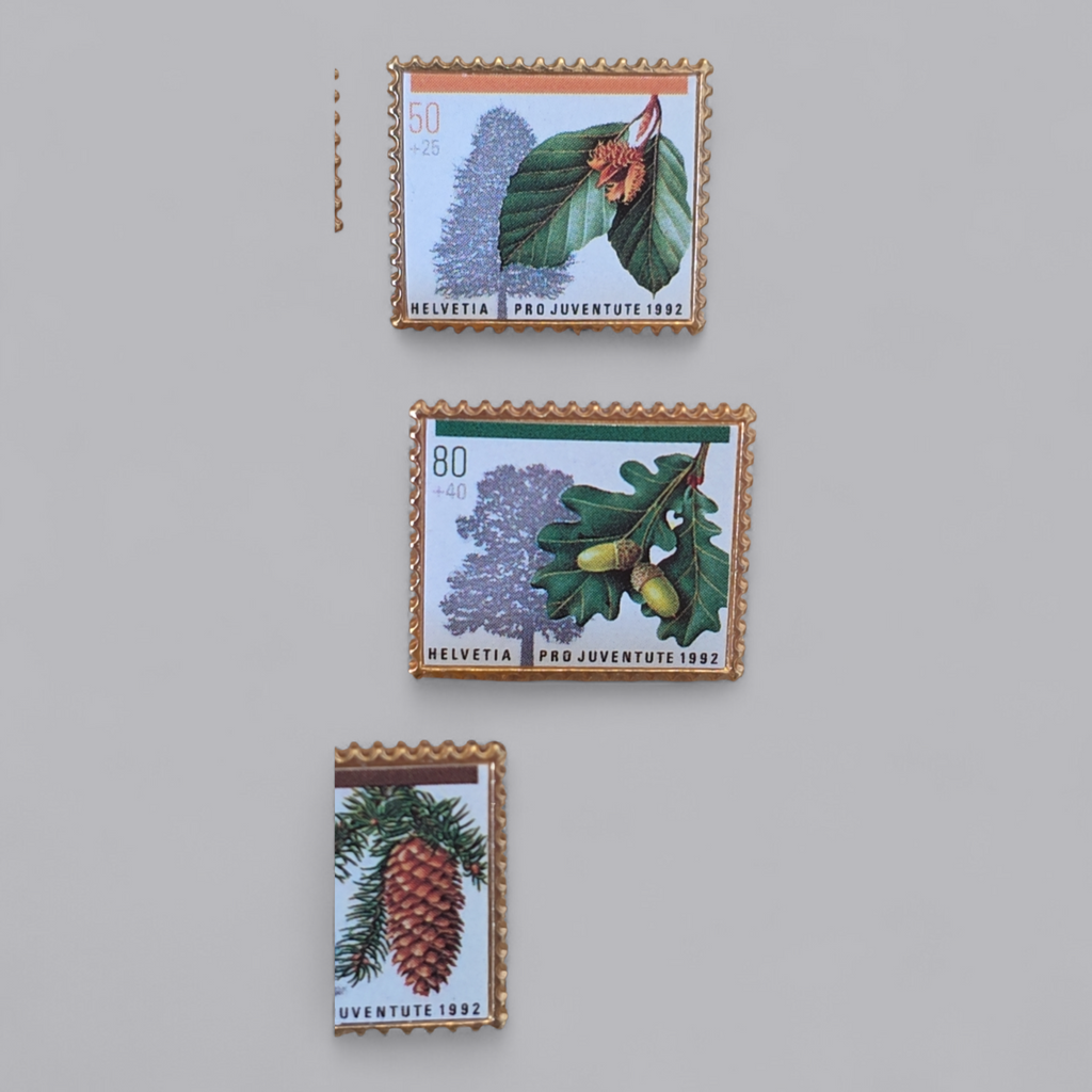 Helvetia Pro Juventute Briefmarken Pins 5-teilig