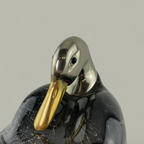 Skulptur Ente – Schwarz-Weiss Dekor