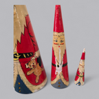 Weihnachts-Matroschka 4-teiliges Holzset im Santa-Design (grösster ca. 28 cm)