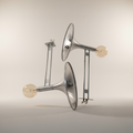 Retro-Futuristisches Aluminium Wandlampen Duo