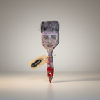 Pensionierter Mitarbeiter „Rainer Zufall“ – bemalter Pinsel (ca. 22 cm)