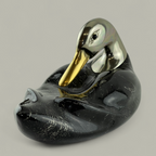 Skulptur Ente – Schwarz-Weiss Dekor