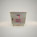 Upcycling Nachtschrank mit sanfter Patina in Pastelltönen