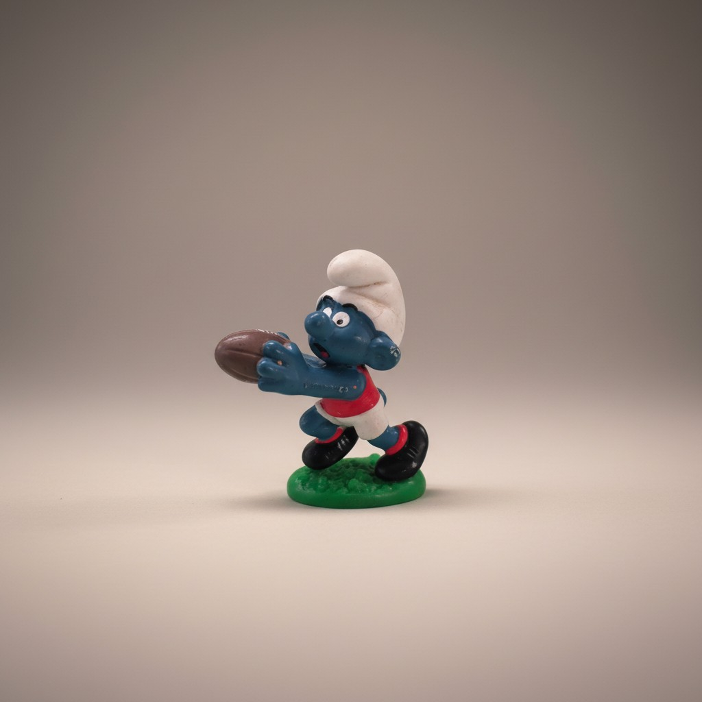 Schlumpf Rugby-Spieler – Vintage Sammlerfigur