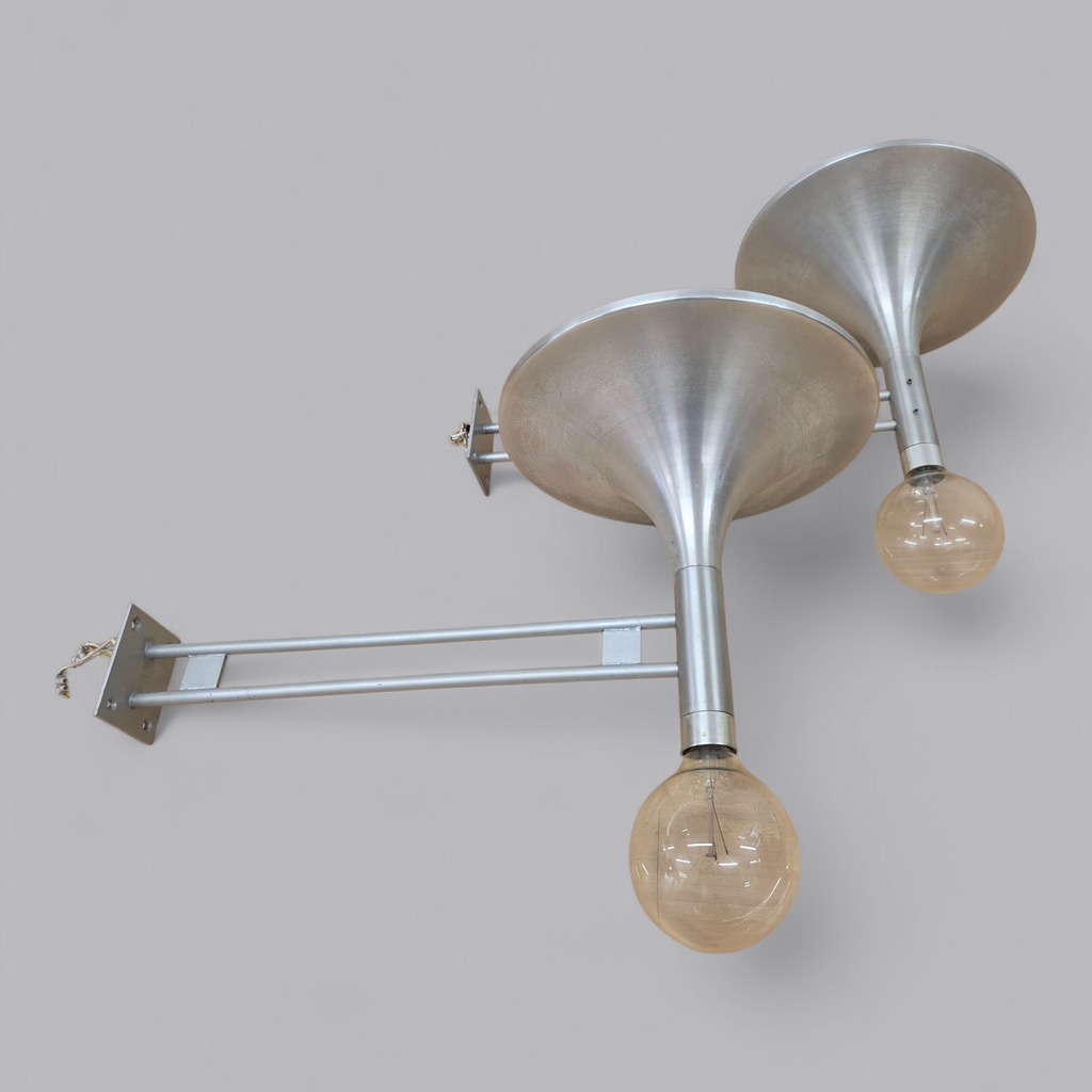 Retro-Futuristisches Aluminium Wandlampen Duo