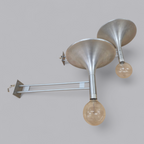 Retro-Futuristisches Aluminium Wandlampen Duo