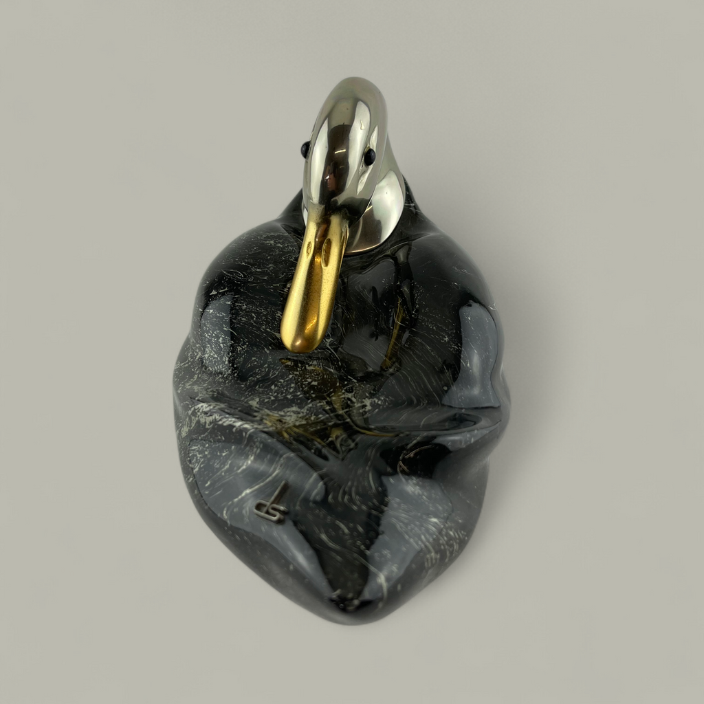 Skulptur Ente – Schwarz-Weiss Dekor
