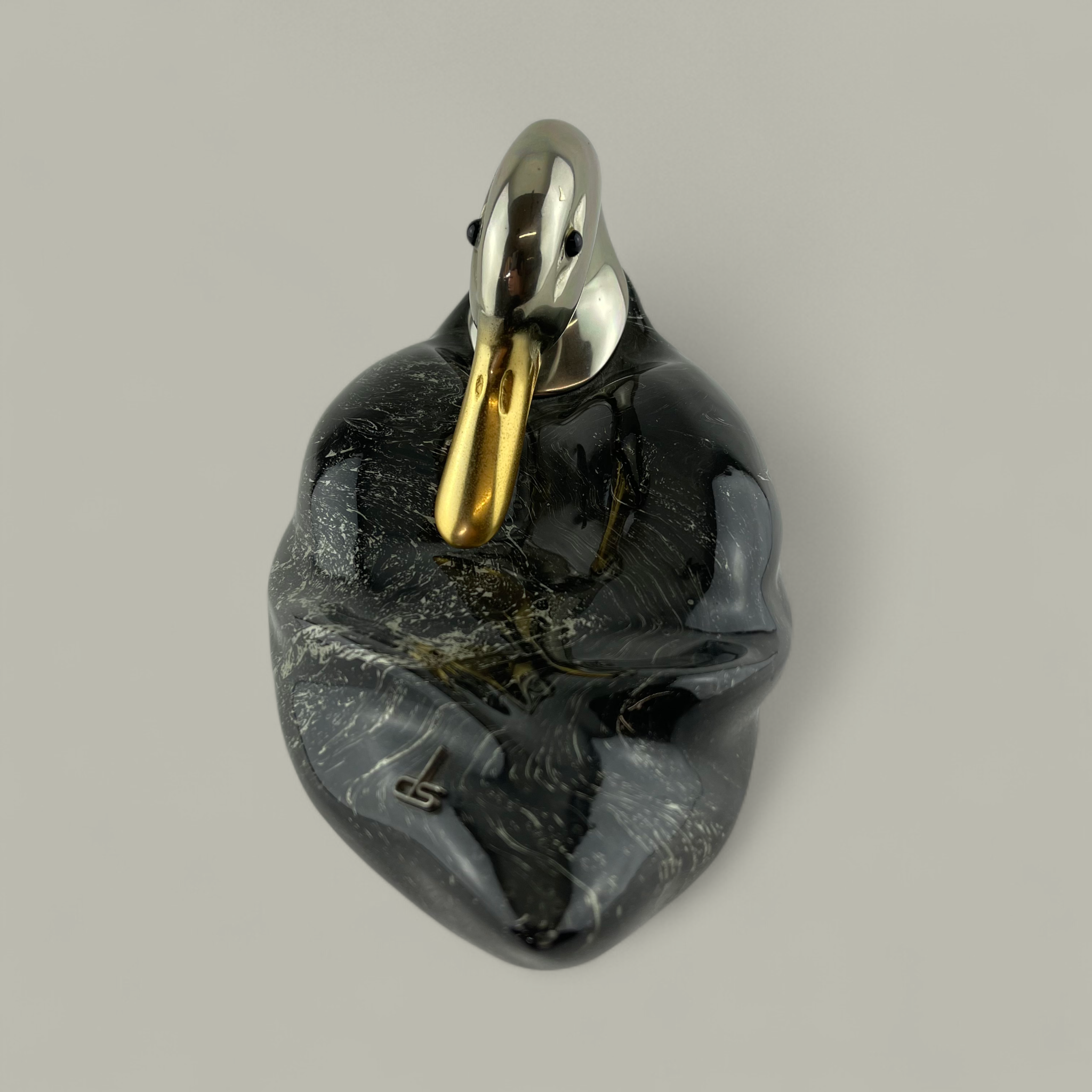 Skulptur Ente – Schwarz-Weiss Dekor