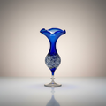Glasvase Blau mit Einschlüssen – Kunstglas