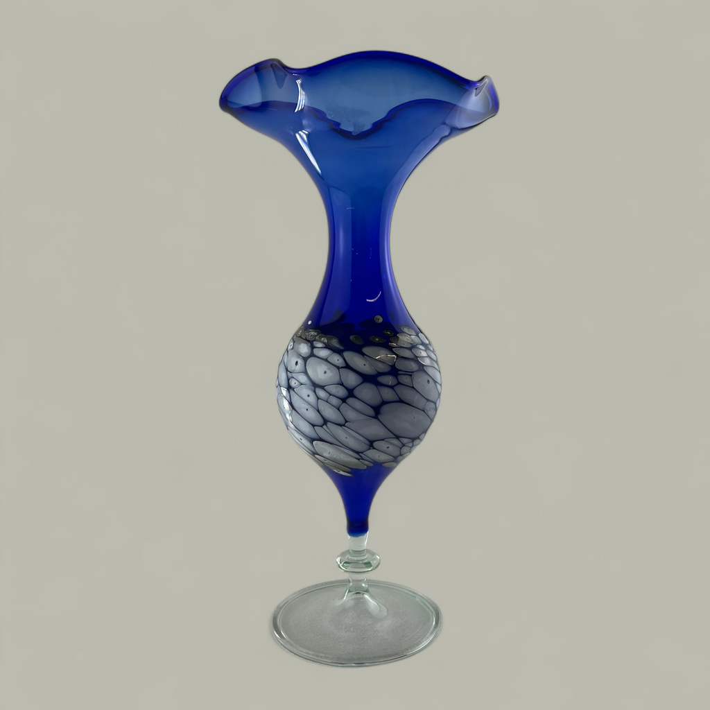 Glasvase Blau mit Einschlüssen – Kunstglas