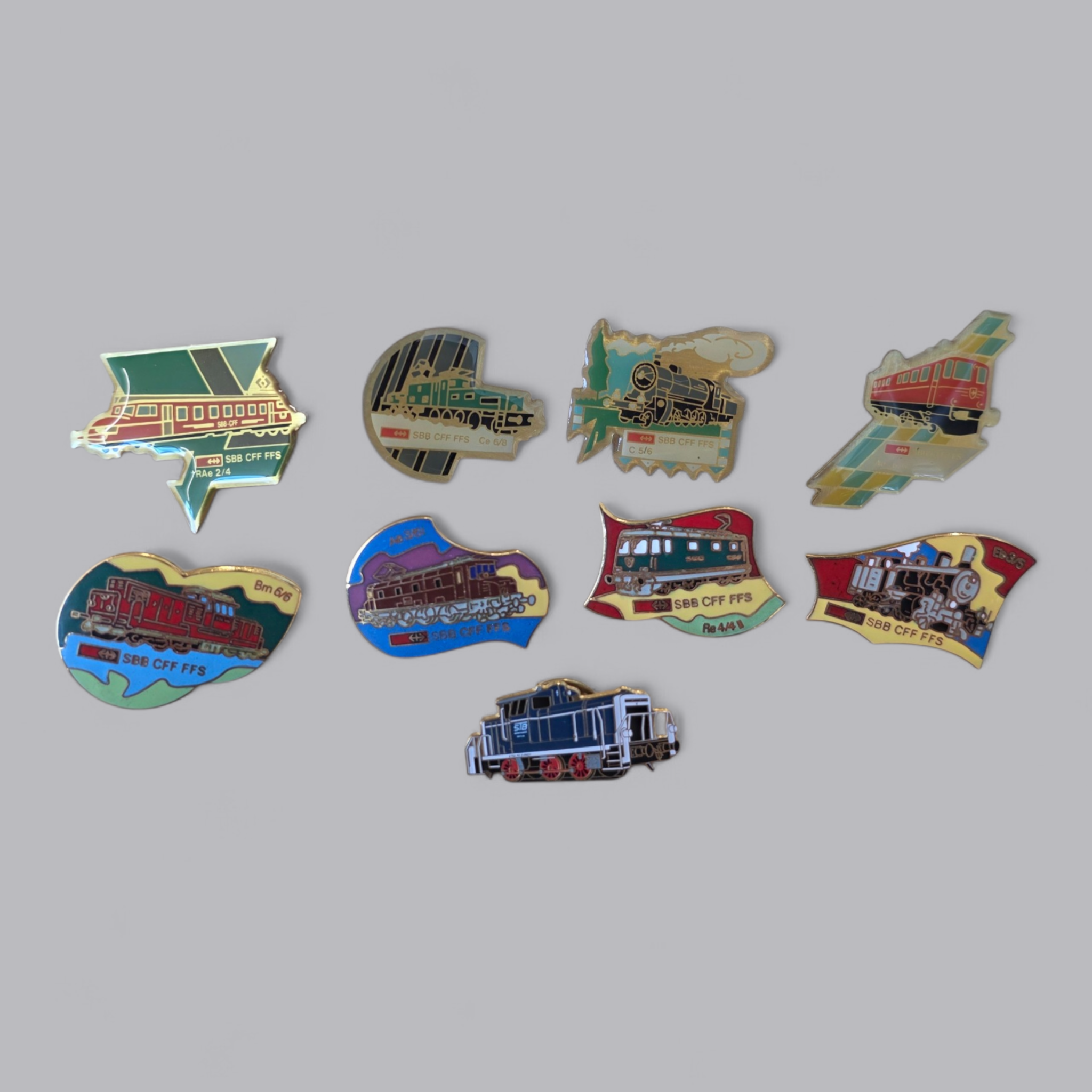 SBB CFF FFS Lokomotiven Sammler Pin Set 9-teilig
