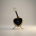Mid-Century Designschale Gelb-Schwarz mit Messinghalterung